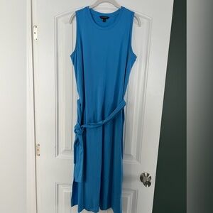 Banana Republic Tie Waist Column Midi Dress- Blue